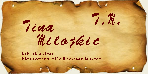 Tina Milojkić vizit kartica